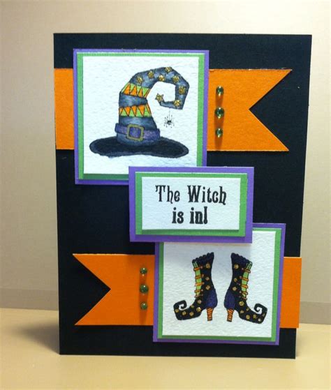 Witch Is In Hampton Art Stamps Witch Hat And Shoes Carte Halloween Halloween Paper Halloween