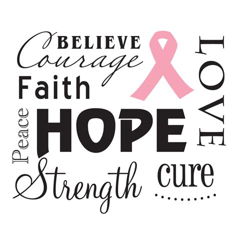 Love Hope Courage Strength Breast Cancer Wall Decal By Katazoom