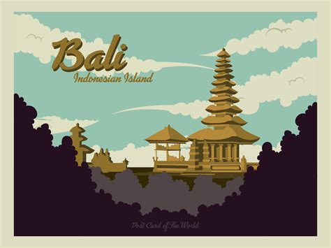 Bali Postcard Vector 183799 Vector Art At Vecteezy