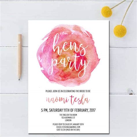 7 Hen Party Invitation Designs And Templates Psd Ai Free And Premium