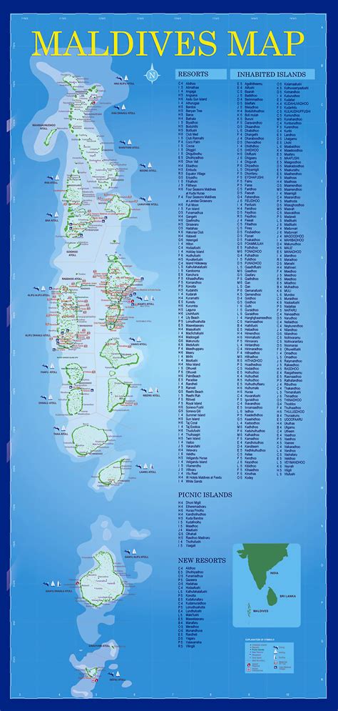 Mapa De Centros Turísticos De Maldivas Maldivas Asia Mapas Del Mundo