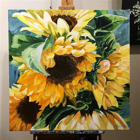 Sunflower Painting Artist Acrylic Painting Flowers Watercolor