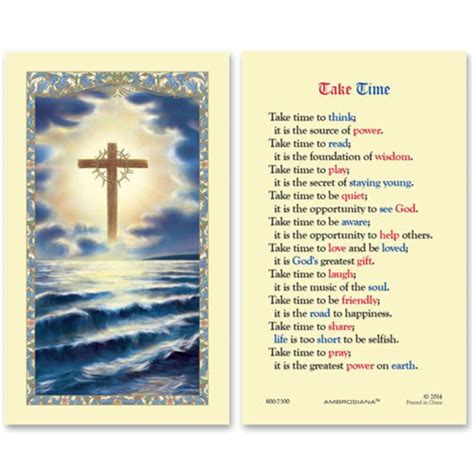 Cross On The Ocean Laminated Holy Card 25pk Devotional Items Autom