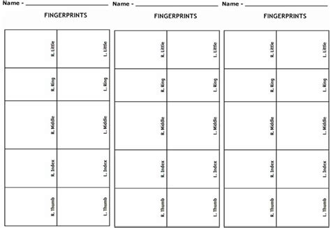 Fingerprint Cards Fingerprint Card Template