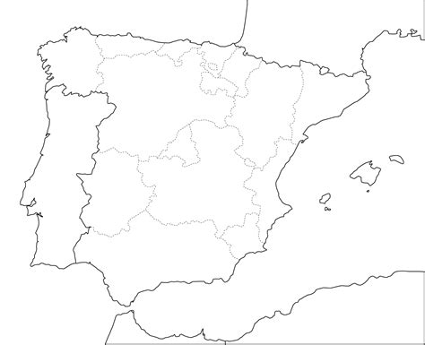 Mapa en blanco de España Imagen imprimible HD para colorear imprimir e dibujar ColoringOnly Com