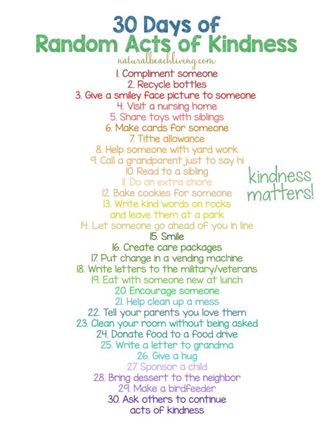 Examples Of Acts Of Kindness