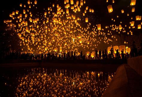 Thousands Of Lanterns Take To The Night Sky In A Lantern Festival In