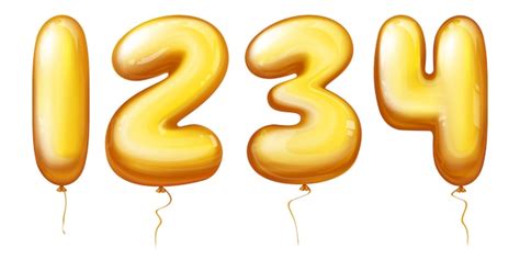 Free Vector Balloons Numbers One Two Three Four