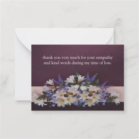 Lilies Flowers After Funeral Thank You Cards Zazzle Com