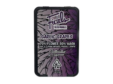 Fidels 7030 Infused Pre Rolls Garlic Grapes Inhale Cannabis Club