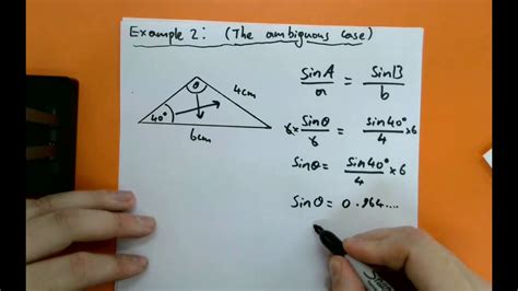 Non Right Angled Trigonometry Using Sine Rule To Find An Unknown Angle