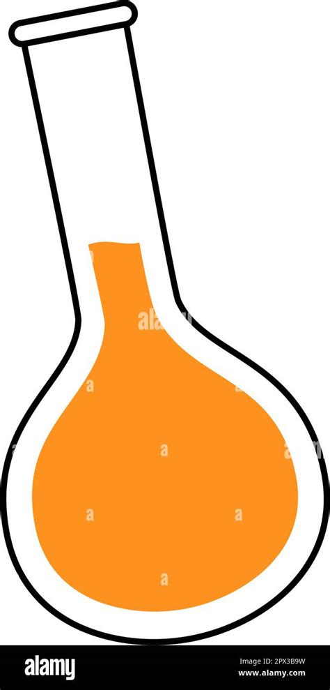 Long Neck Round Bottom Boiling Flask Icon Laboratory Glass Equipment