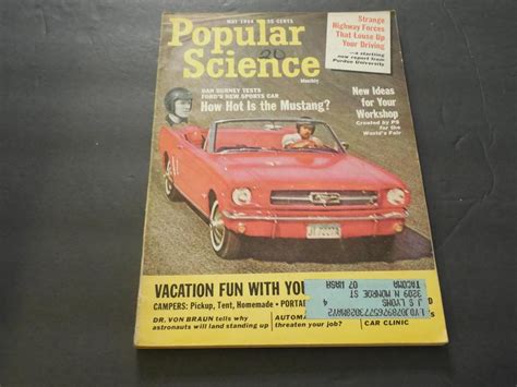 3 Issues Popular Science May Jul 1964 Mustang 65 Cars Aquaplane