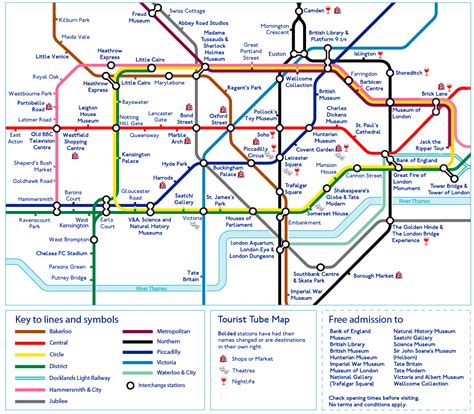 London Tourist Tube Map London Mappery