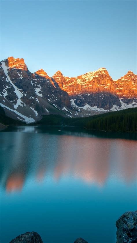 Wallpaper Moraine Lake Banff National Park Canada Mountains Dusk
