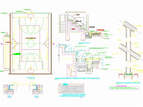 Planos De Losa Deportiva En Dwg Autocad Canchas Deportes Y Hot Sexiz Pix