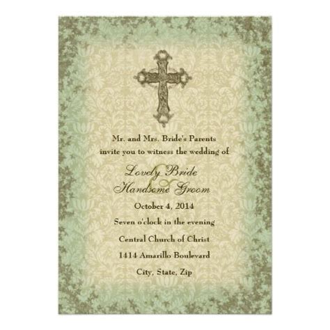 Once again thanks to all viewers please. Vintage Christian Cross Wedding Invitation | Zazzle.com ...