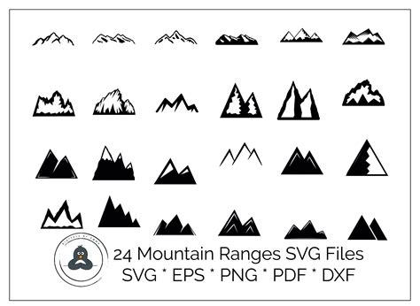 24 Mountain Cut Files Mountains Svg Mountain Cutting Files Mountain Eps