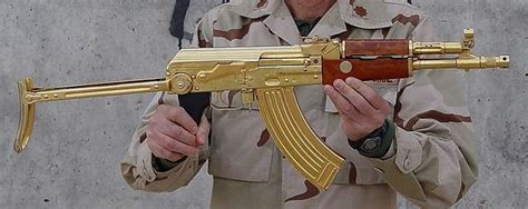 Ultimate War Trophy Saddams Gold Plated Ak 47 Wired