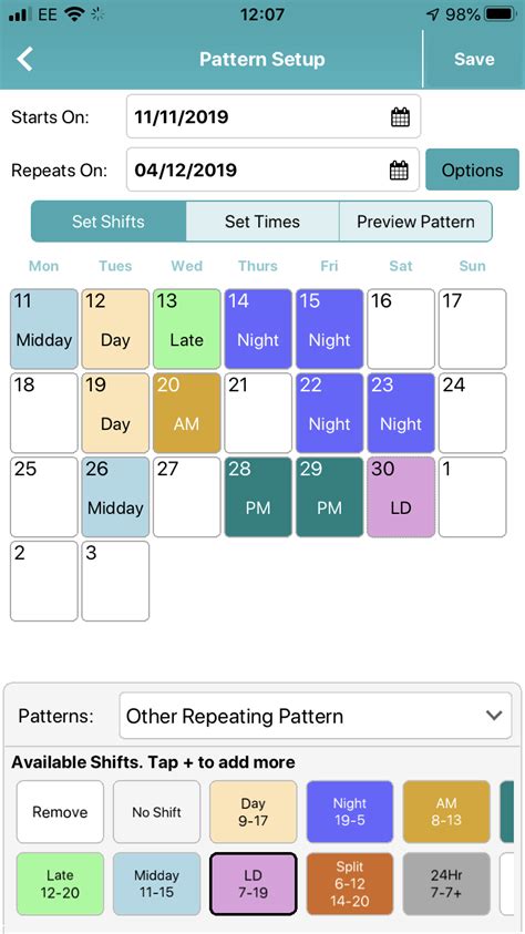 Set Up Your Shift Pattern In Myshiftplanner Myshiftplanner