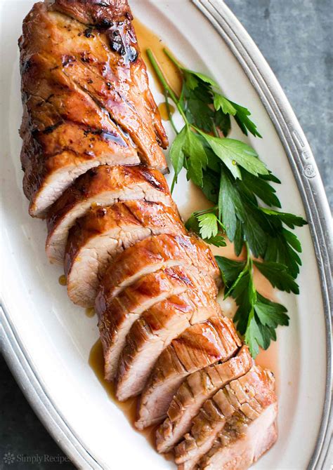 Let the meat rest for about 30 minutes under foil before slicing. Grilled Pork Tenderloin with Orange Marmalade Glaze Recipe | SimplyRecipes.com