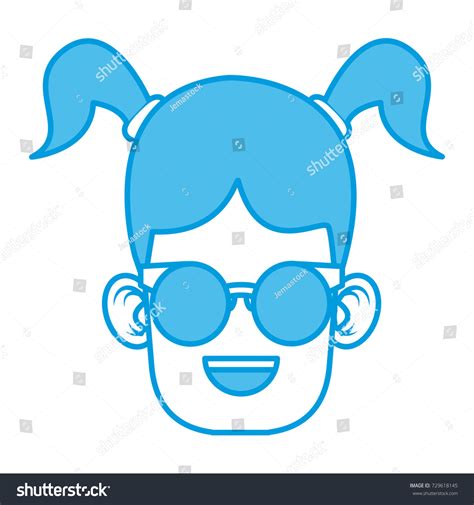 Cute Girl Glasses Cartoon Stock Vector Royalty Free 729618145 Shutterstock