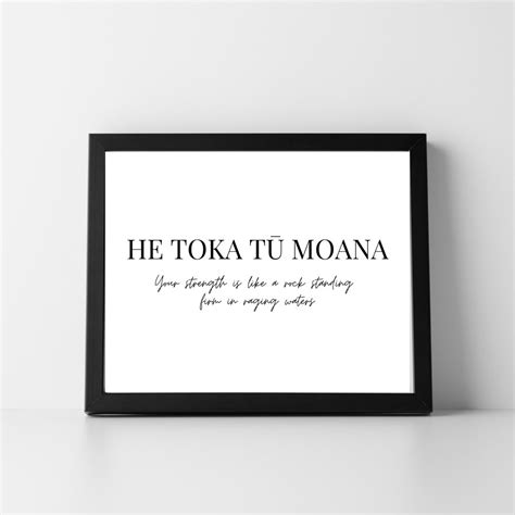 Whakatauki Proverb He Toka Tū Moana Te Reo Maori Digital Print Etsy