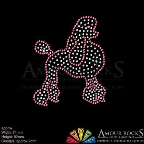 Pink Poodle Rhinestone Iron On Transfer Poodle Small Poodle Pink Poodle