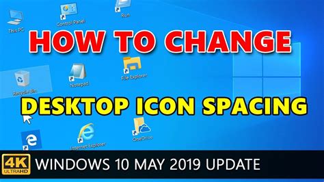 Windows 10 How To Change Desktop Icon Spacing Youtube