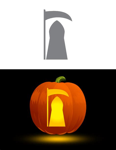 Printable Grim Reaper Pumpkin Stencils