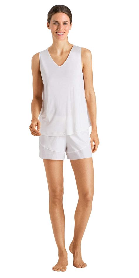 Hanro Silk Alika Short Pajama Set In White Lyst