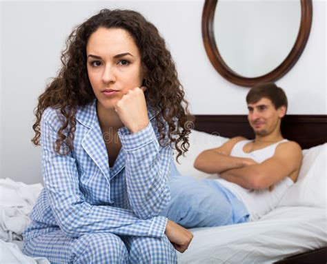 offended wife and angry husband during argue stock image image of adult casual 90959595