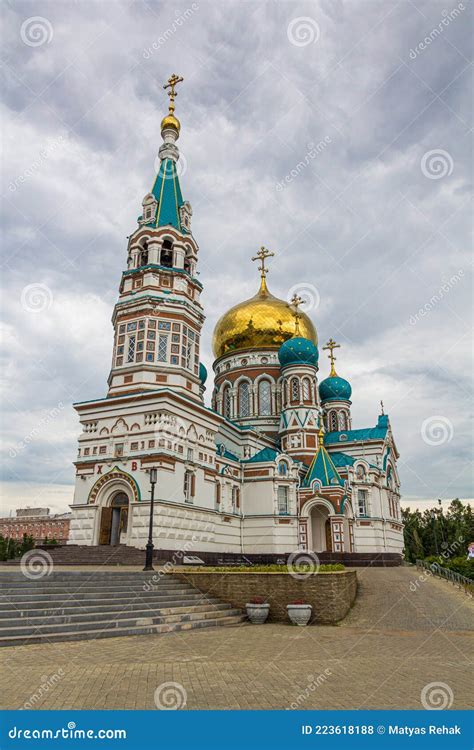 Assumption Cathedral Uspenskiy Kafedralnyy Sobor In Omsk Russ Stock