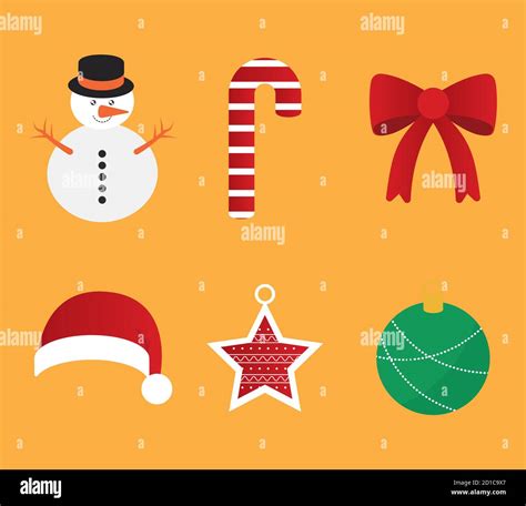 Merry Christmas Icons Collection Vector Design Stock Vector Image And Art