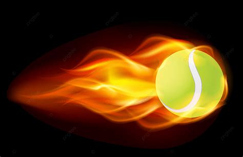 Tennis Balls Clipart Transparent Png Hd Flaming Tennis Ball On Black