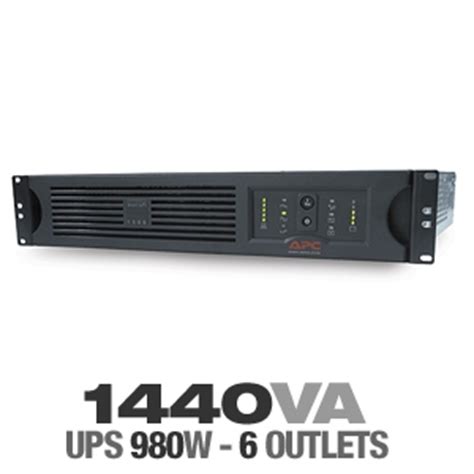 4 ups battery backup with surge protection outlets, and 2 surge. APC SmartUPS 1500VA Rackmount UPS-1440VA, 980W, 120V, 6 ...