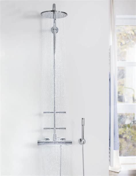 grohe rainshower exposed thermostatic shower system  head