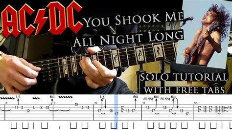 Acdc You Shook Me All Night Long Guitar Solo Lesson With Tablatures