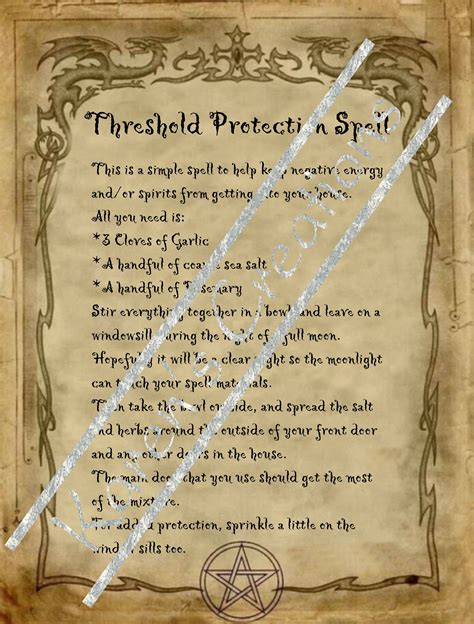 Threshold Protection Spell | Halloween spell book, Spell book, Halloween spells