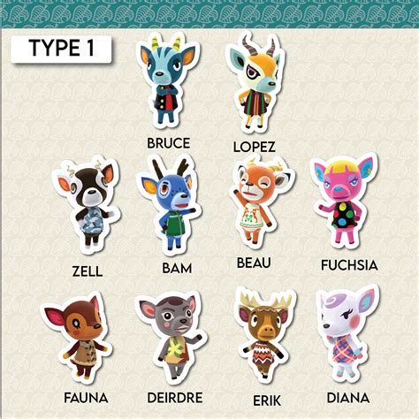 Deer Villager Stickers For Animal Crossing Fans Fauna Etsy
