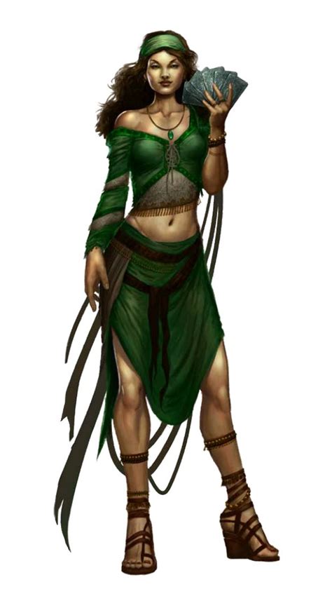 Female Human Card Gypsy Sorcerer Pathfinder Pfrpg Dnd Dandd D20 Fantasy