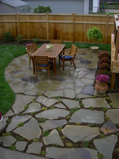 Natural Stone Patio Different Applications To Designate Seating Area