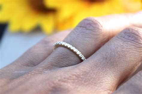 SOLID Gold Eternity Band 1 5mm Width Diamond Engagement Ring Etsy