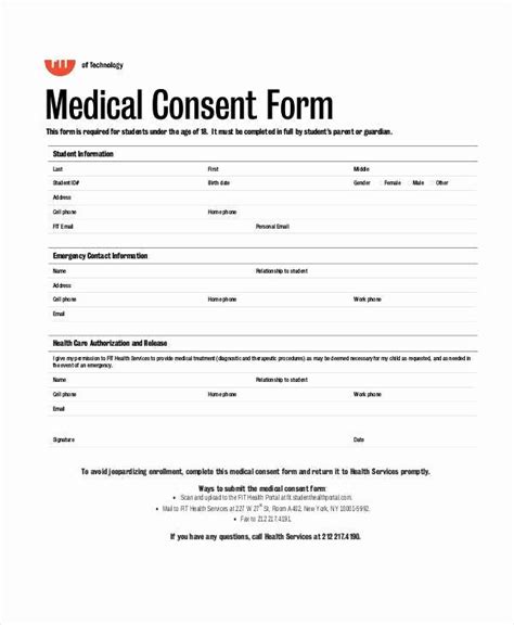 Medical Consent Form Template Free Awesome Free 35 Blank Medical Forms