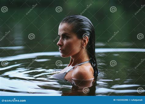 Girl In The Lake Stock Photo Image Of Lake Female