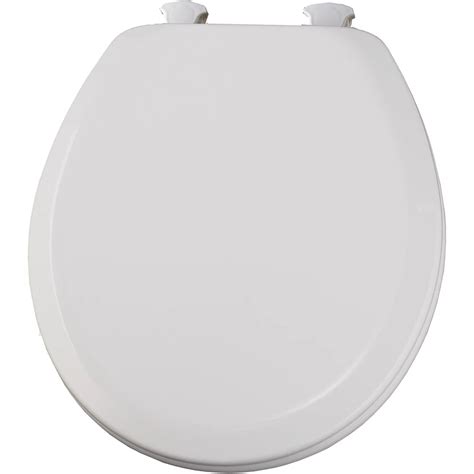 Mayfair Round Wood Toilet Seat With Easy Clean And Change Hinge In White