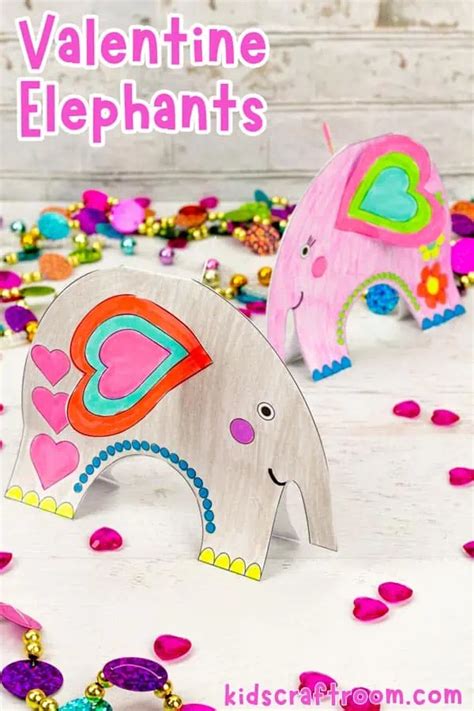 Valentine Elephant Craft Kids Craft Room