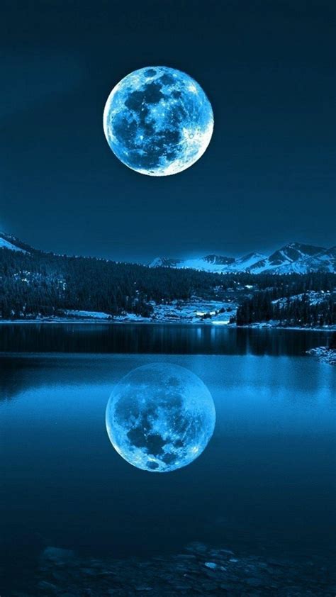 Full Moon Reflection On Lake Wallpaper Download Mobcup