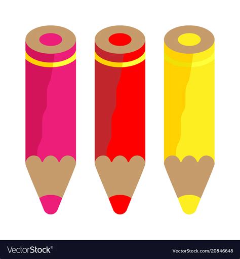 Color Pencils Warm Colors Royalty Free Vector Image
