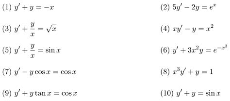 solved 1 y y −x y 3 y √x x y 5 y sin x